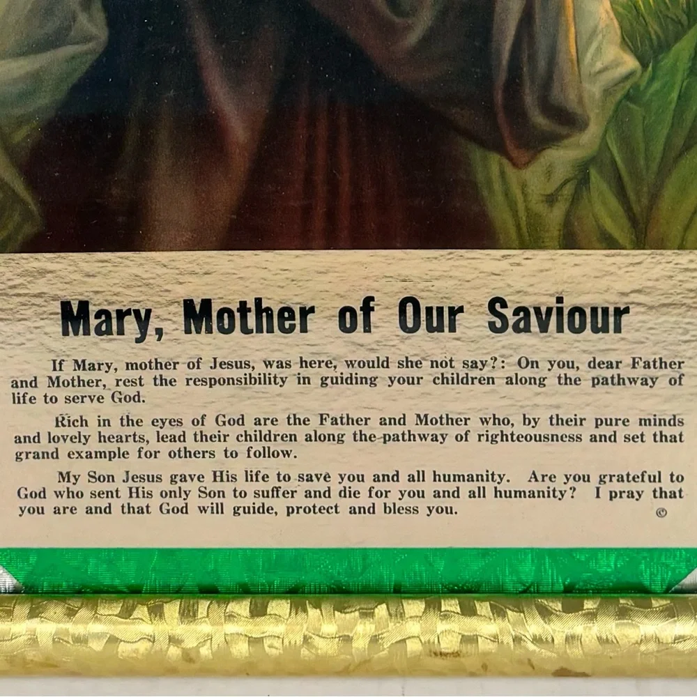 Vintage “Mother of our Savior” picture-framed & matted-Religious Art